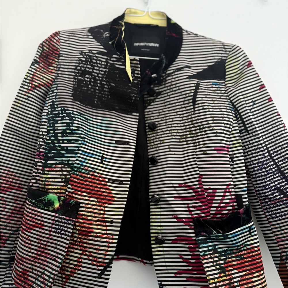 Emporio Armani Women's Multicolor Striped Blazer